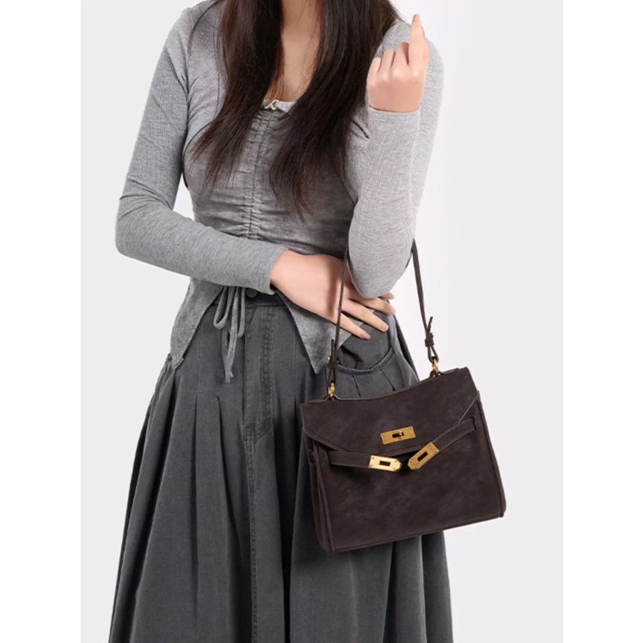 Gold-Tone Hardware Crossbody Bag Brown / onesize Apparel and Accessories