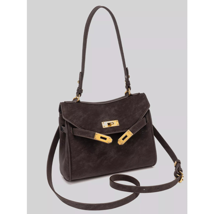 Gold-Tone Hardware Crossbody Bag Brown / onesize Apparel and Accessories