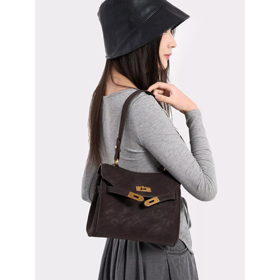 Gold-Tone Hardware Crossbody Bag Brown / onesize Apparel and Accessories