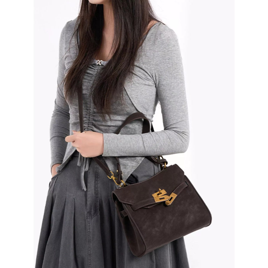Gold-Tone Hardware Crossbody Bag Brown / onesize Apparel and Accessories