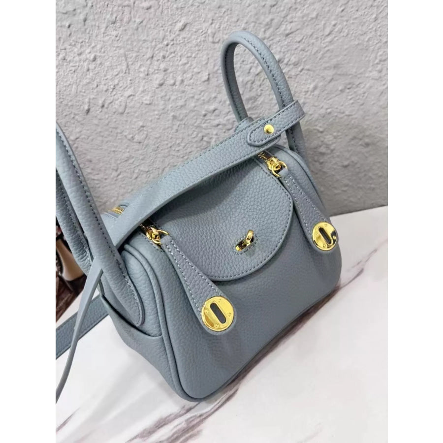 Gold-Tone Hardware Leather Crossbody Bag Apparel and Accessories