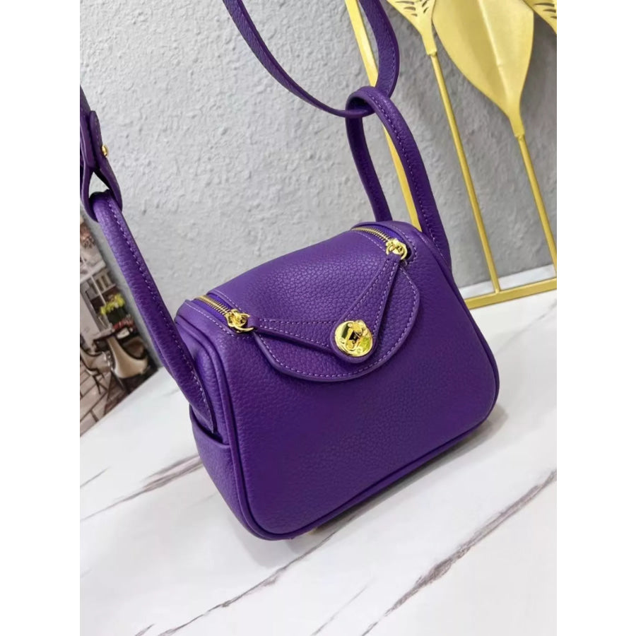 Gold-Tone Hardware Leather Crossbody Bag Apparel and Accessories