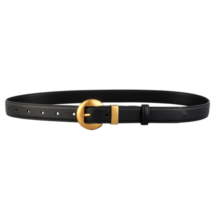 Golden Buckle Belt Black / One Size Apparel and Accessories
