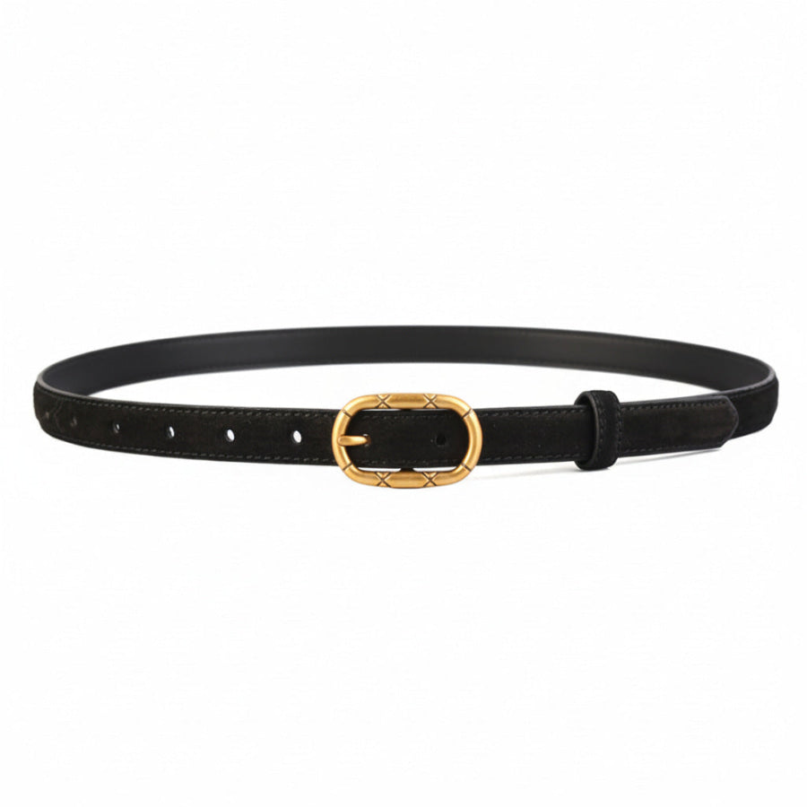 Golden Buckle Belt Black / One Size Apparel and Accessories