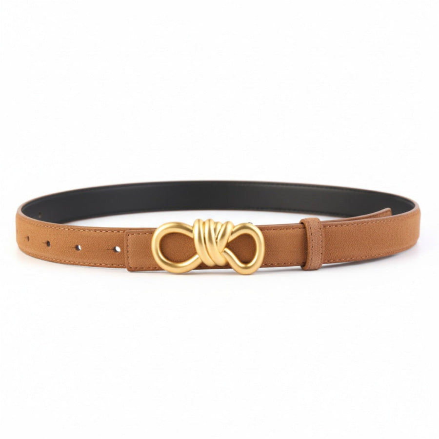 Golden Buckle Belt Brown / One Size Apparel and Accessories