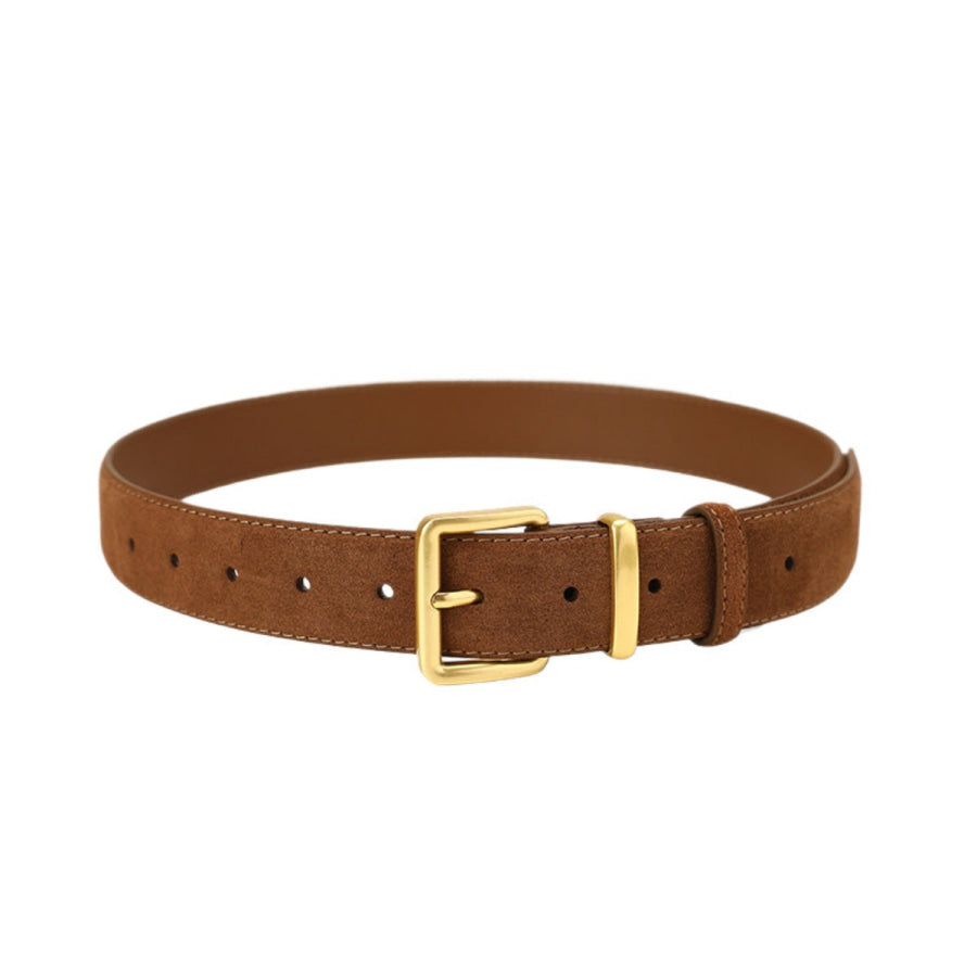 Golden Buckle Belt Brown / ONESIZE Apparel and Accessories