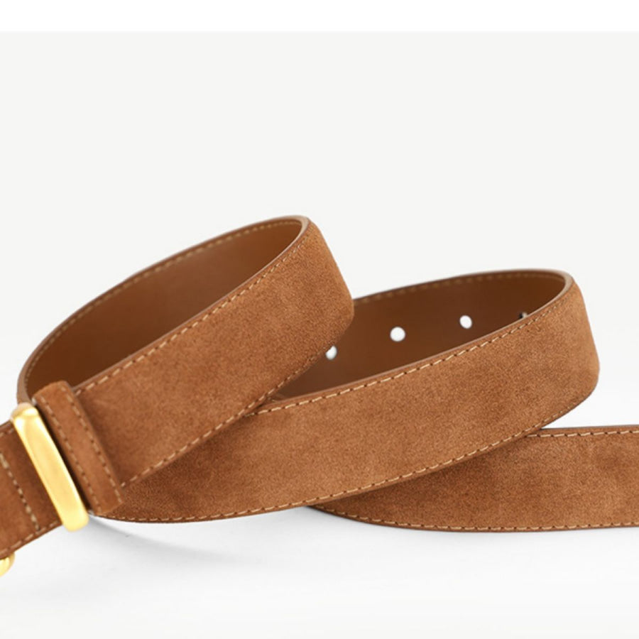 Golden Buckle Belt Brown / ONESIZE Apparel and Accessories