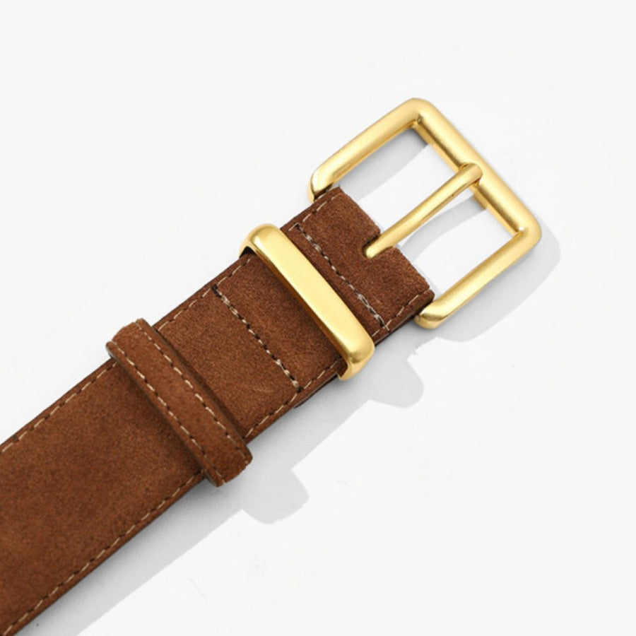 Golden Buckle Belt Brown / ONESIZE Apparel and Accessories