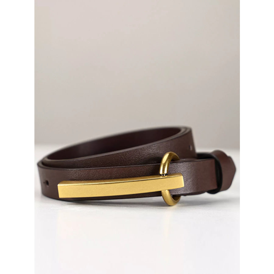 Golden Buckle Belt Brown / ONESIZE Apparel and Accessories