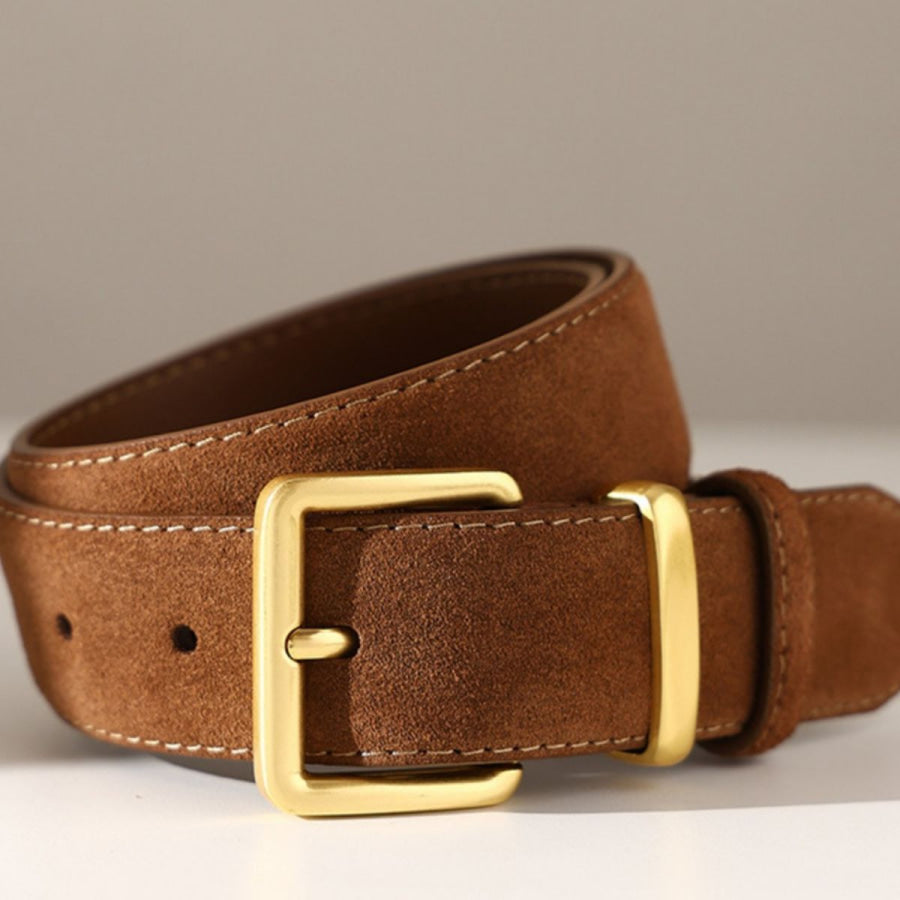 Golden Buckle Belt Brown / ONESIZE Apparel and Accessories