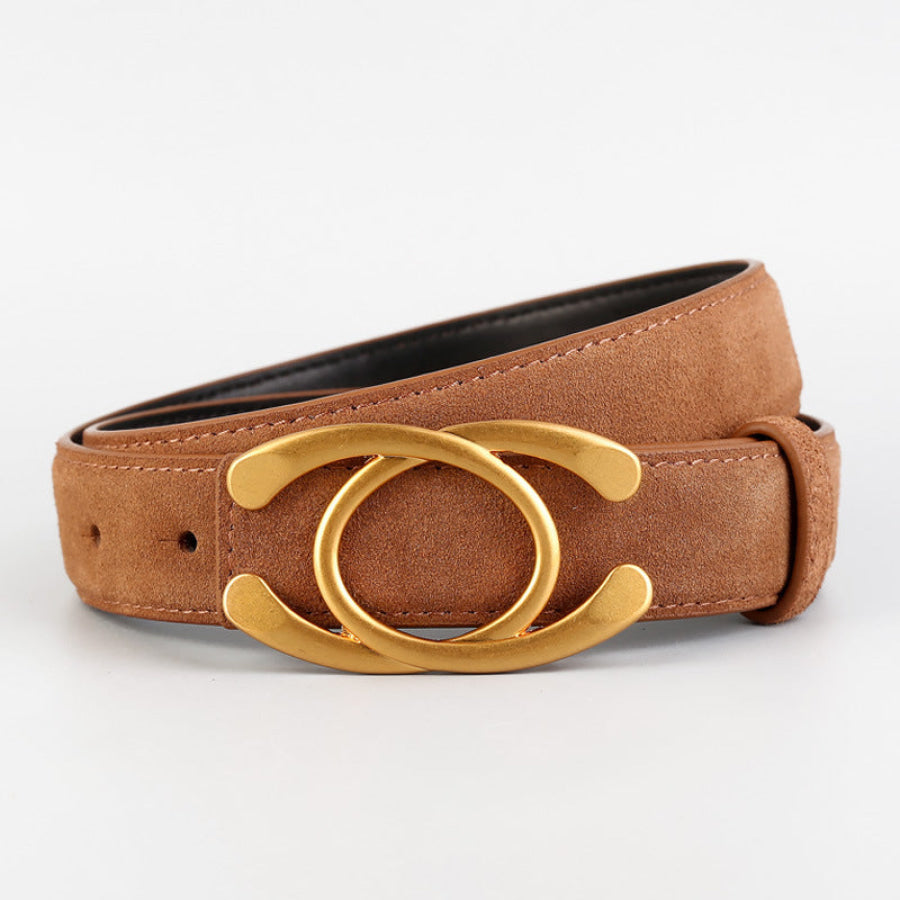 Golden Buckle Belt Caramel / One Size Apparel and Accessories