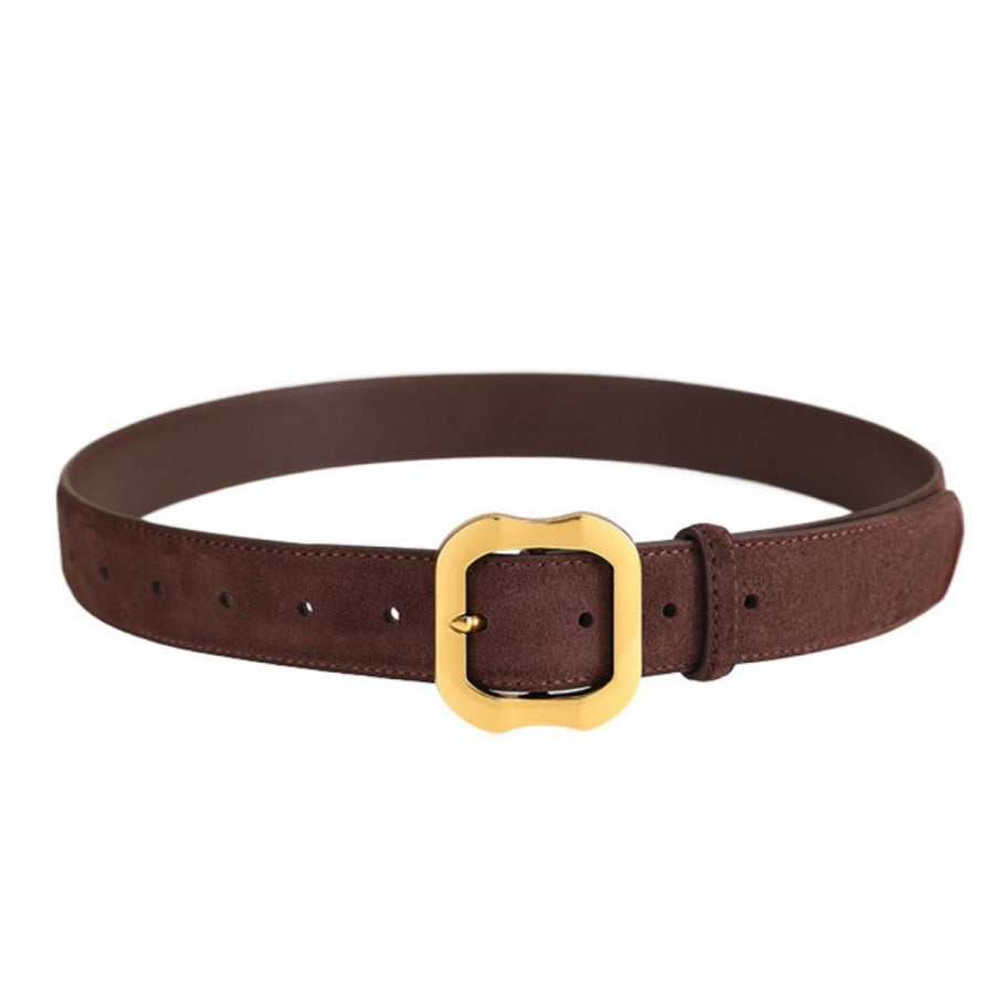 Golden Buckle Belt Chocolate / ONESIZE Apparel and Accessories