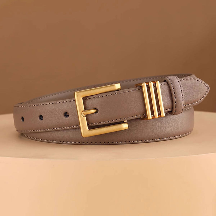 Golden Buckle Belt Khaki / One Size Apparel and Accessories