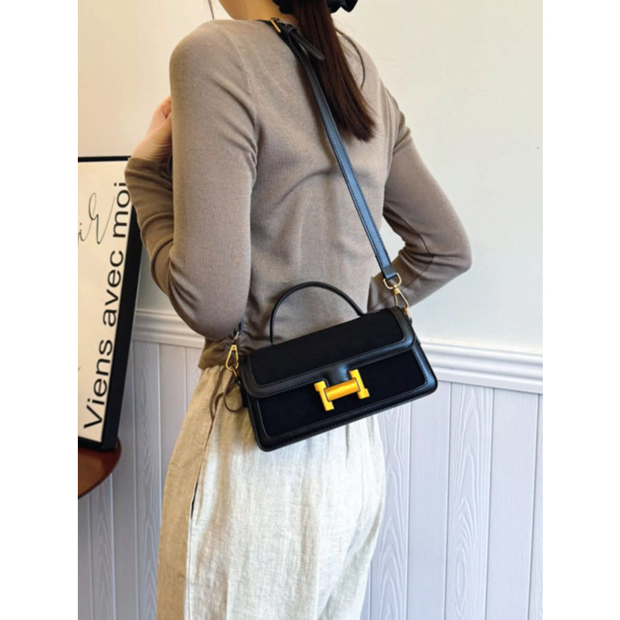 Golden Buckle Crossbody Bag Black / ONESIZE Apparel and Accessories