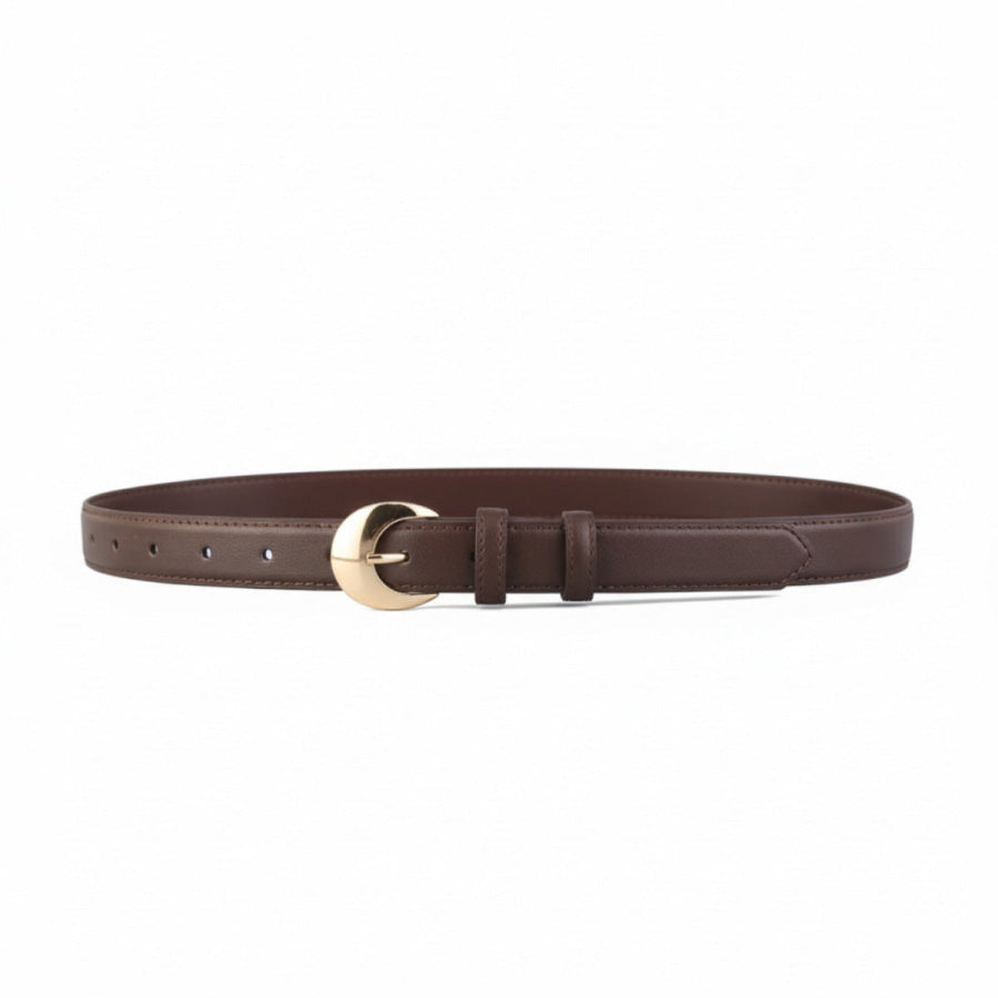 Golden Buckle Skinny Belt Apparel and Accessories