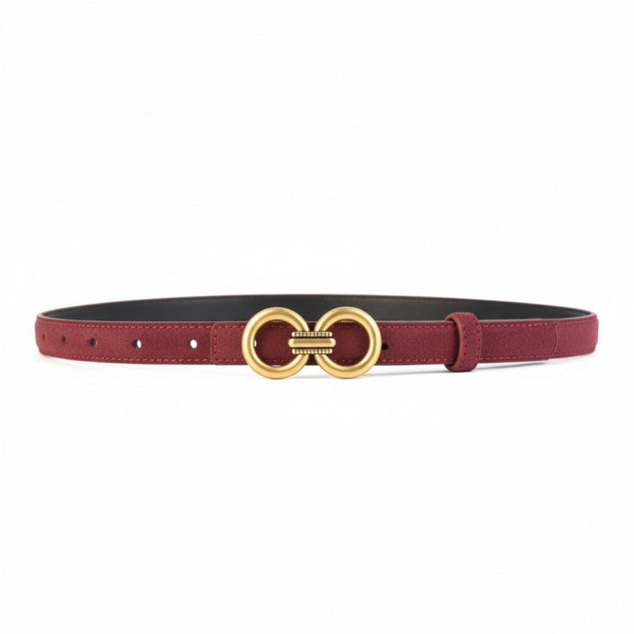 Golden Double Circle Buckle Belt Apparel and Accessories