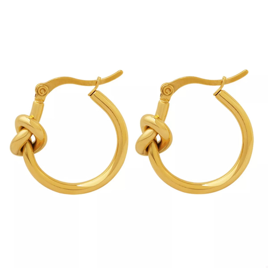 Golden Knot Hoop Earrings Gold / One Size Apparel and Accessories