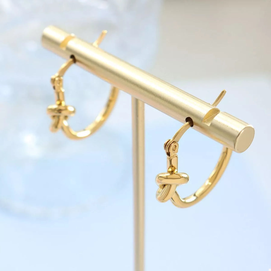 Golden Knot Hoop Earrings Gold / One Size Apparel and Accessories