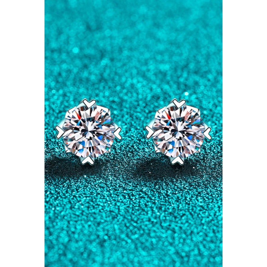 Good Day In My Mind Moissanite Stud Earrings Silver / One Size