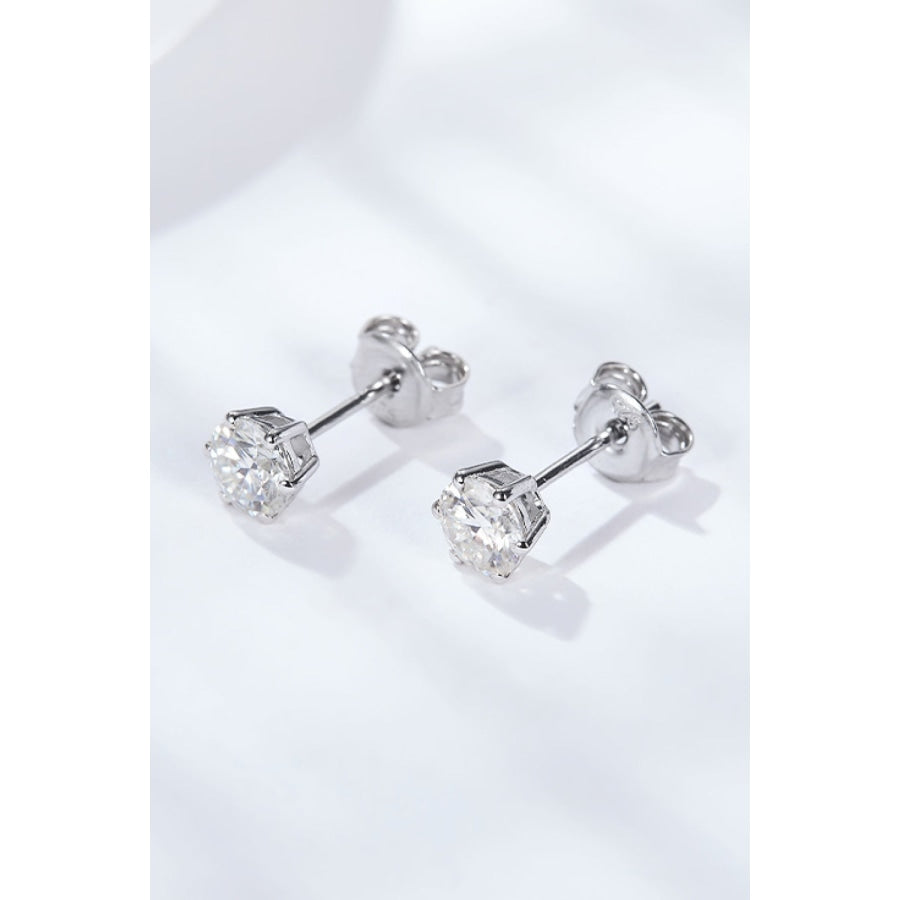 Good Days Ahead Moissanite Stud Earrings Silver / One Size