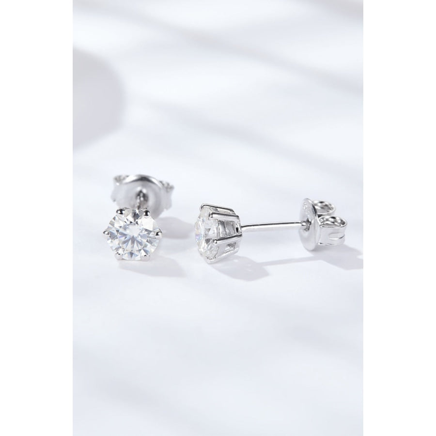 Good Days Ahead Moissanite Stud Earrings Silver / One Size