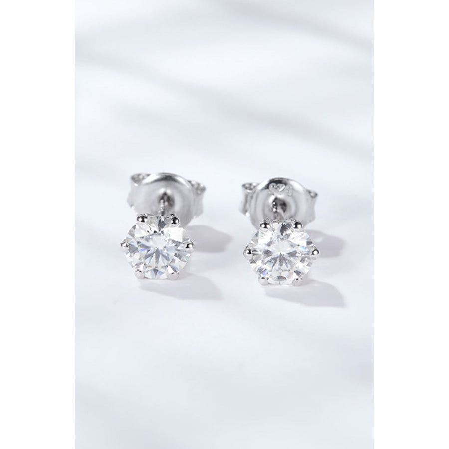 Good Days Ahead Moissanite Stud Earrings Silver / One Size