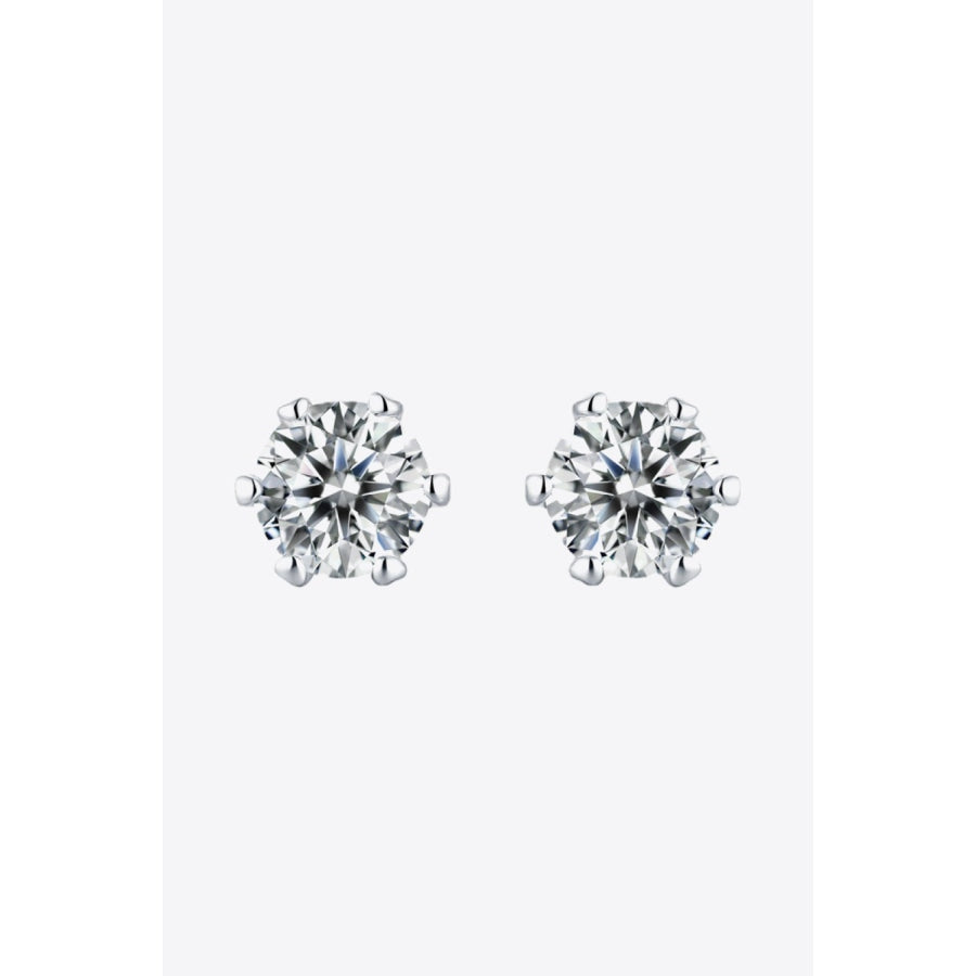 Good Days Ahead Moissanite Stud Earrings Silver / One Size