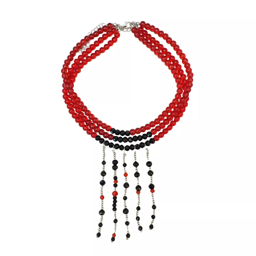 Gothic Multi-Layered Beaded Necklace Apparel and Accessories