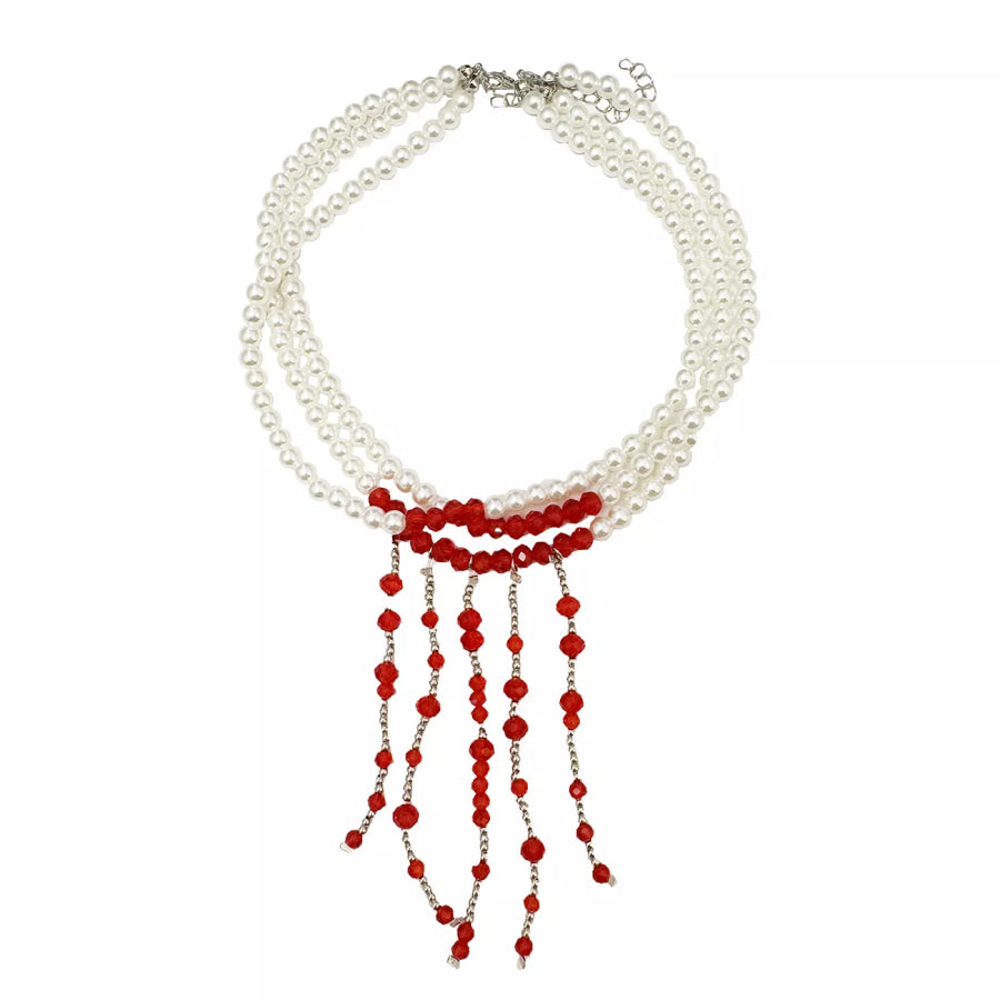 Gothic Multi-Layered Beaded Necklace Apparel and Accessories