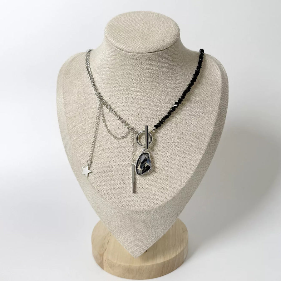 Gothic Punk Star Charm Toggle Necklace Black / onesize Apparel and Accessories