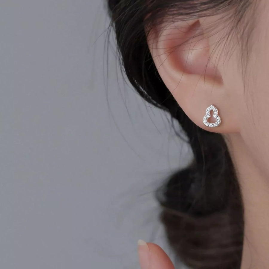 Gourd Shaped Stud Earrings Silver / One Size Apparel and Accessories