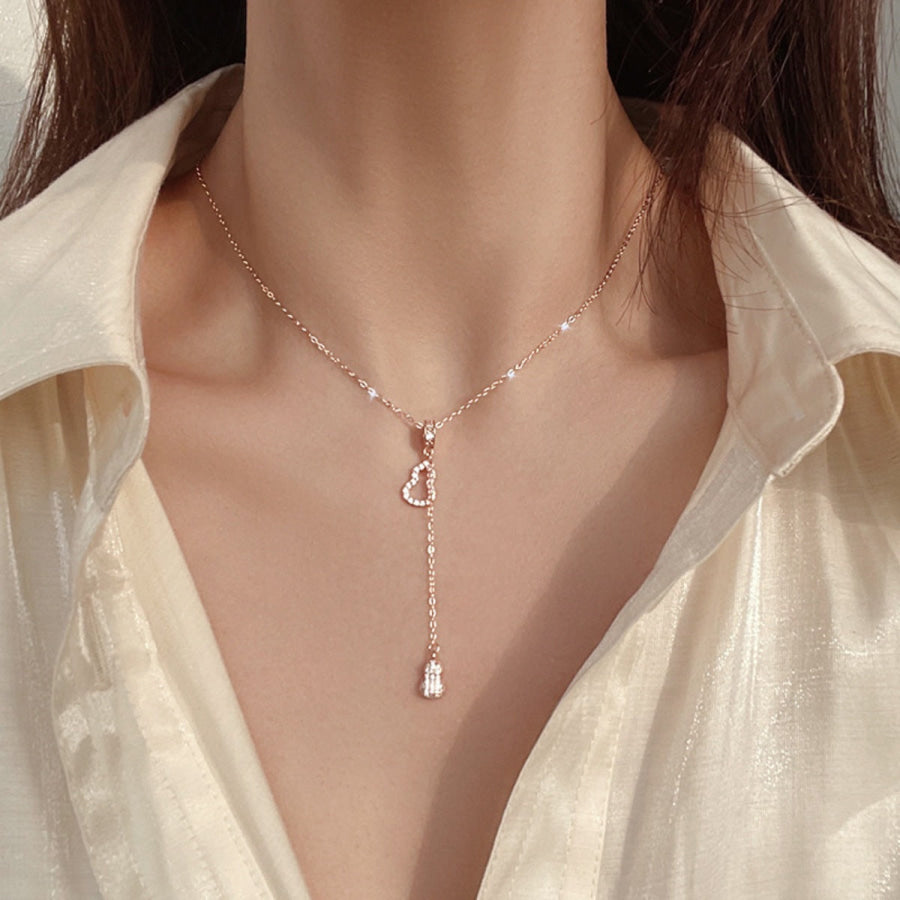 Gourd Y-Shaped Necklace Rose Gold / One Size Apparel and Accessories