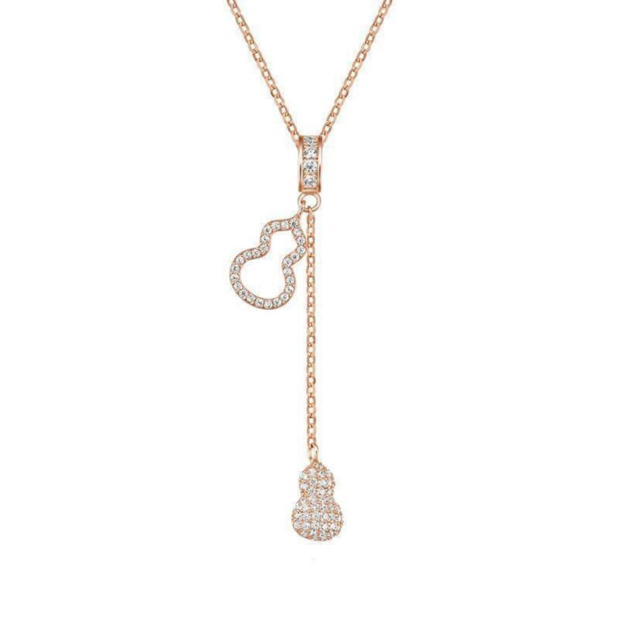 Gourd Y-Shaped Necklace Rose Gold / One Size Apparel and Accessories
