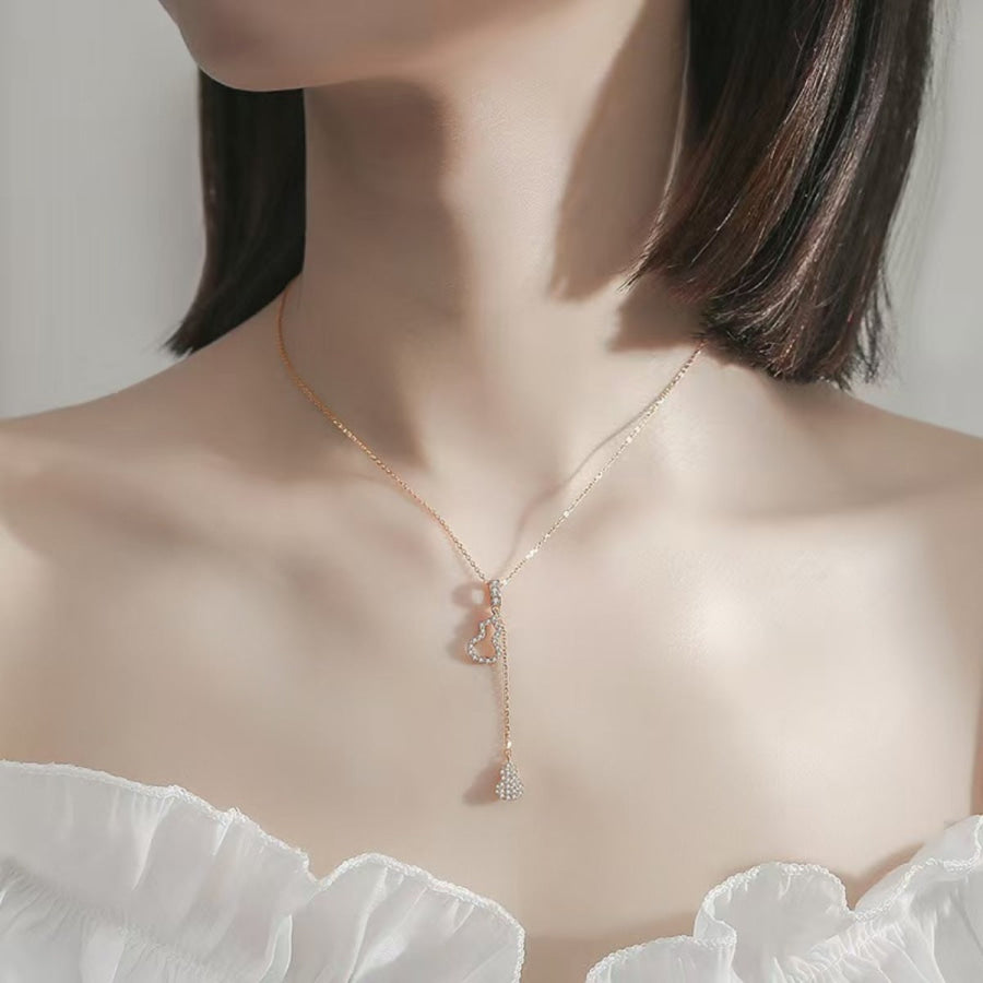 Gourd Y-Shaped Necklace Rose Gold / One Size Apparel and Accessories