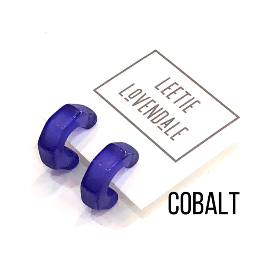 Gracie Hugger Hoop Earrings Cobalt Gracie Hoop Earrings