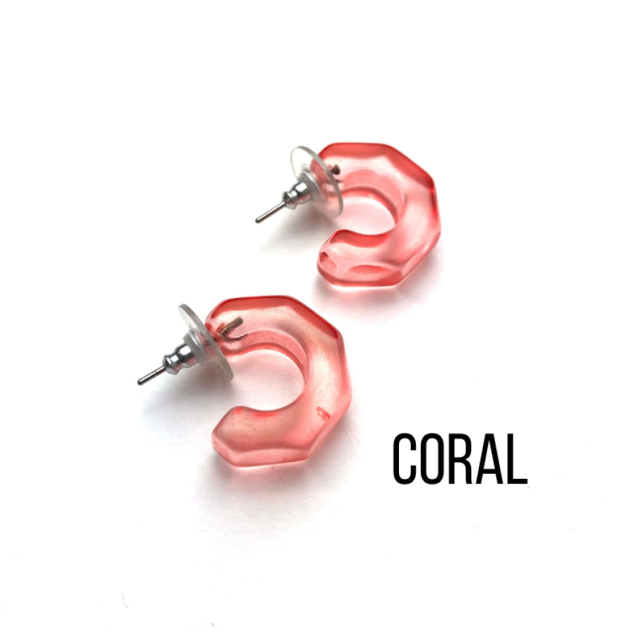 Gracie Hugger Hoop Earrings Coral Gracie Hoop Earrings