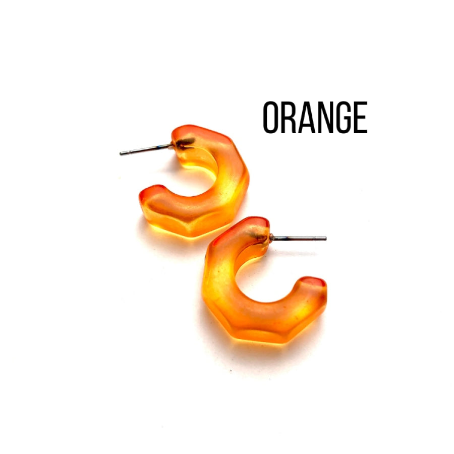 Gracie Hugger Hoop Earrings Orange Gracie Hoop Earrings