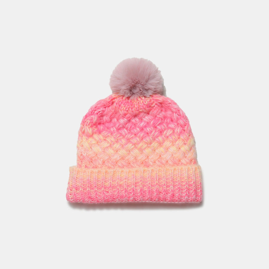 Gradient Knit Hat with Pompom Apparel and Accessories