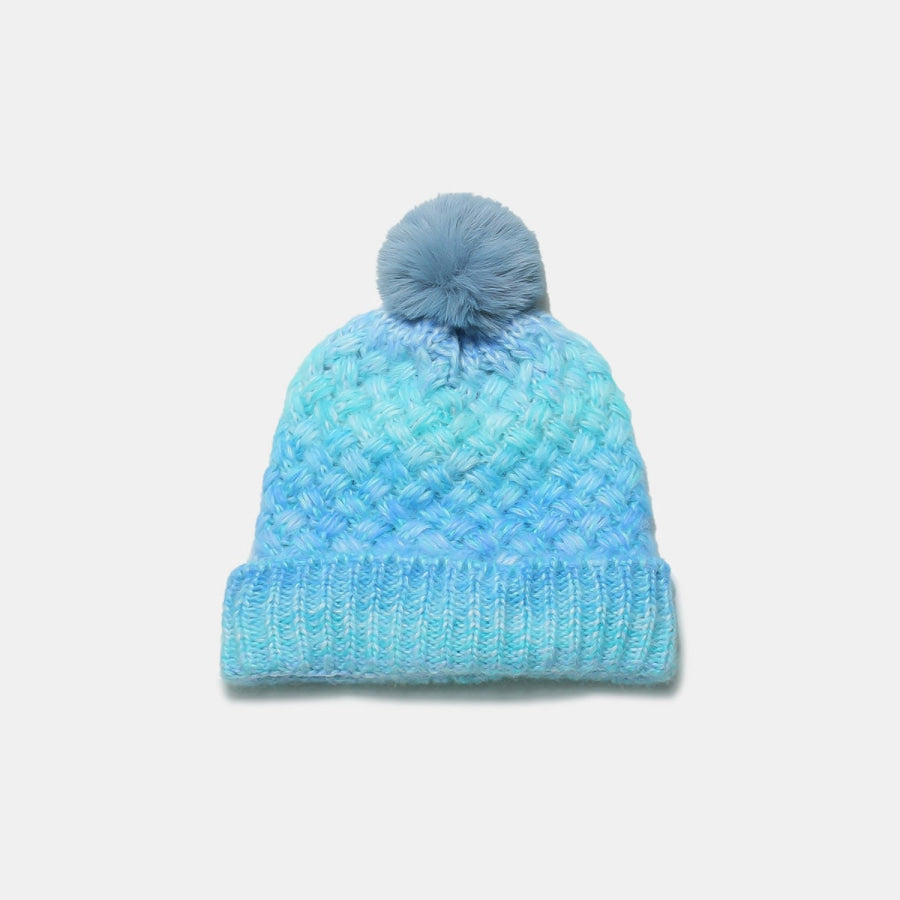 Gradient Knit Hat with Pompom Apparel and Accessories