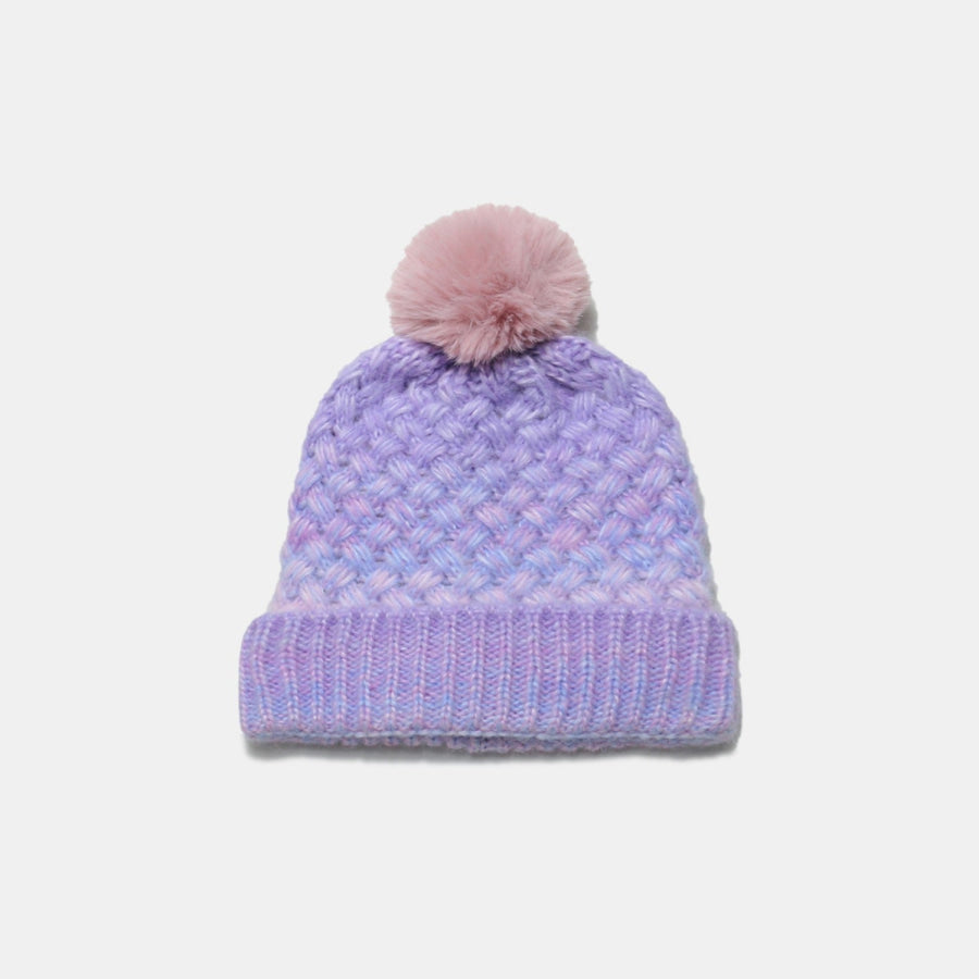 Gradient Knit Hat with Pompom Apparel and Accessories