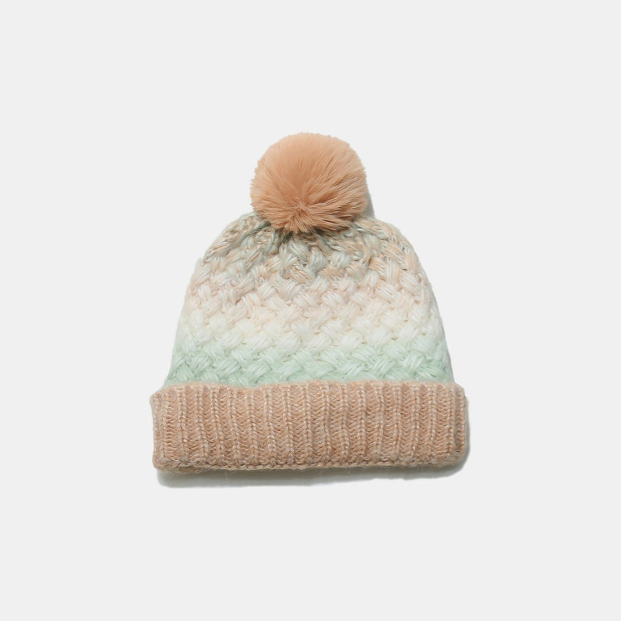 Gradient Knit Hat with Pompom Apparel and Accessories