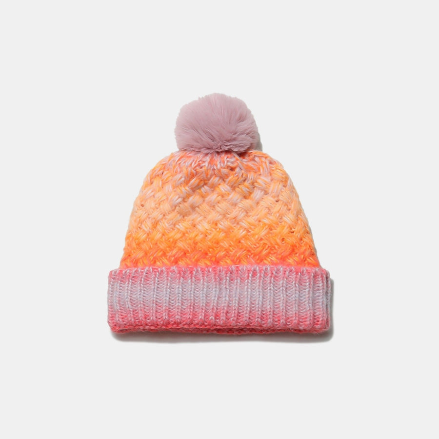 Gradient Knit Hat with Pompom Apparel and Accessories