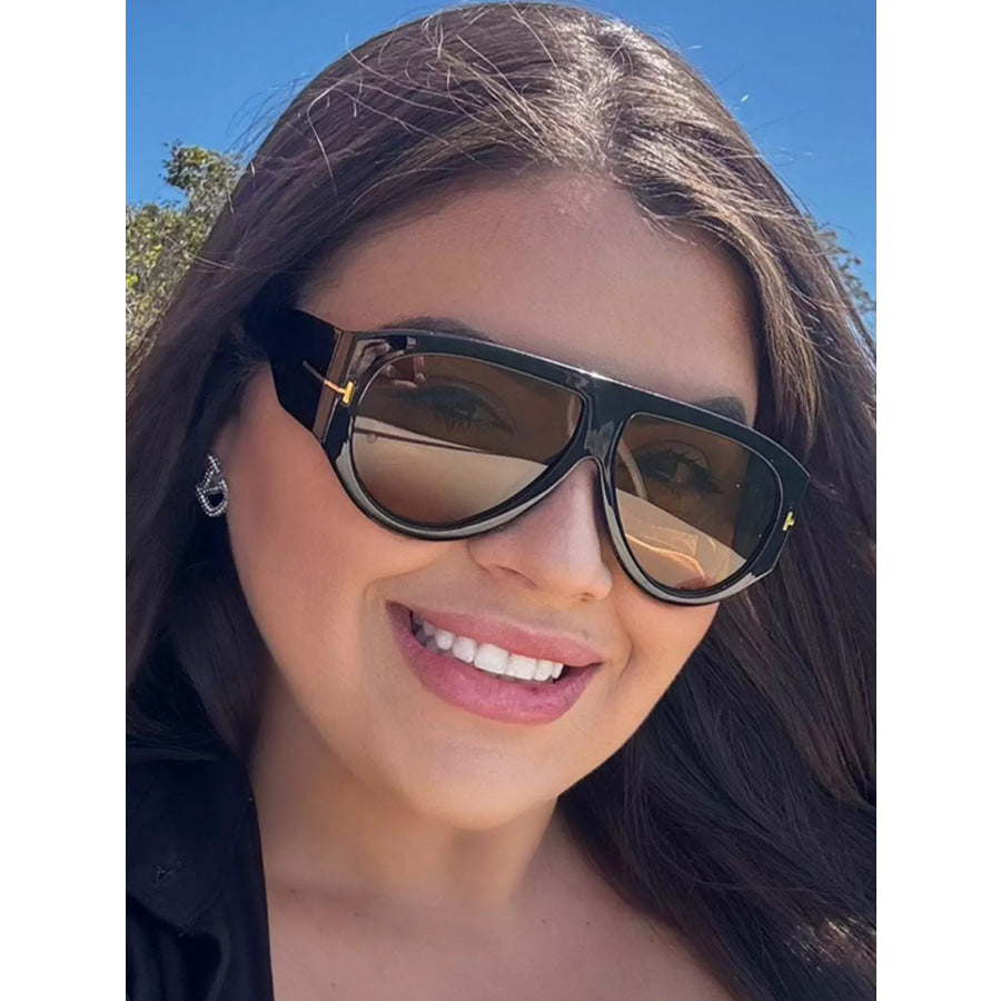 Gradient Lenses Oversized Sunglasses Caramel / One Size Apparel and Accessories