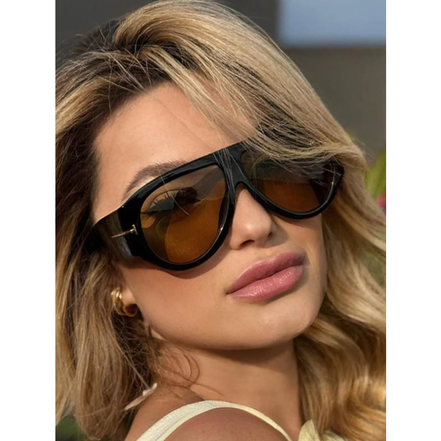 Gradient Lenses Oversized Sunglasses Caramel / One Size Apparel and Accessories