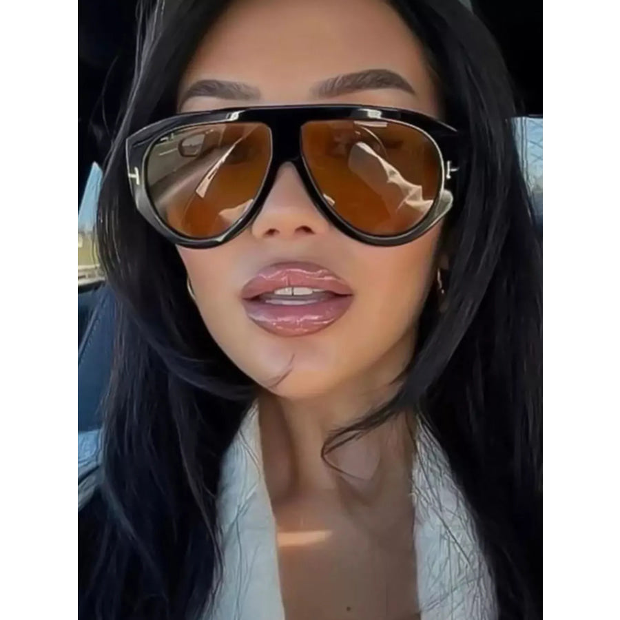Gradient Lenses Oversized Sunglasses Caramel / One Size Apparel and Accessories