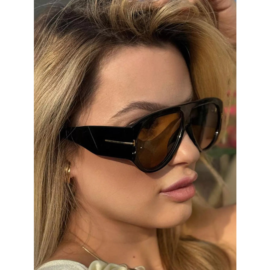 Gradient Lenses Oversized Sunglasses Caramel / One Size Apparel and Accessories