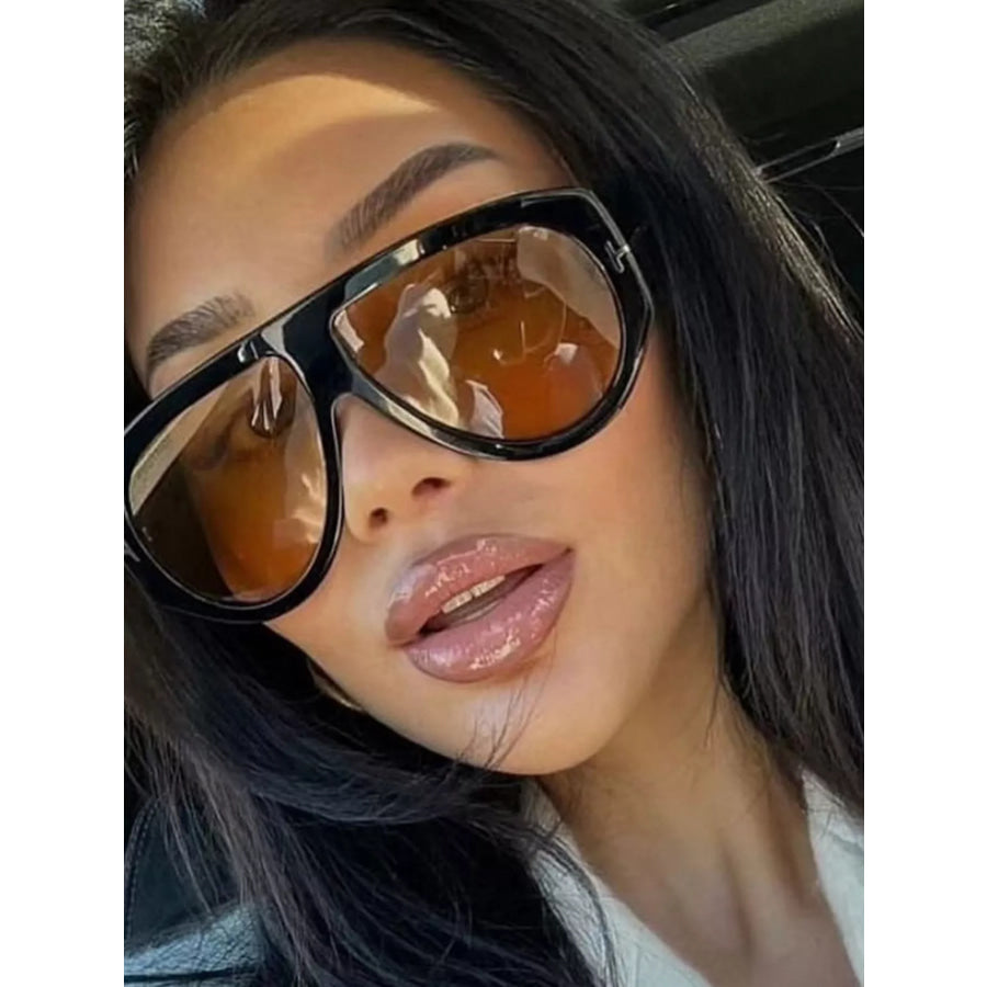 Gradient Lenses Oversized Sunglasses Caramel / One Size Apparel and Accessories