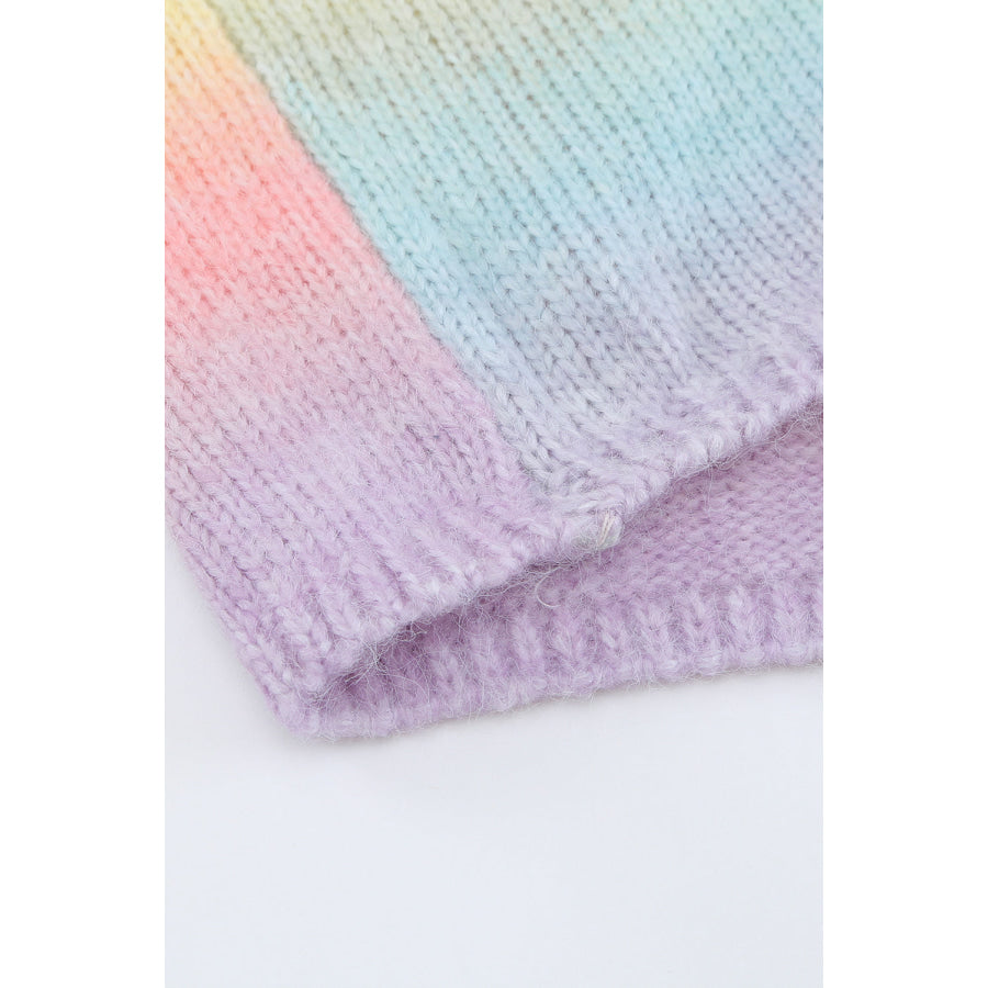 Gradient Open Front Drop Shoulder Cardigan Apparel and Accessories