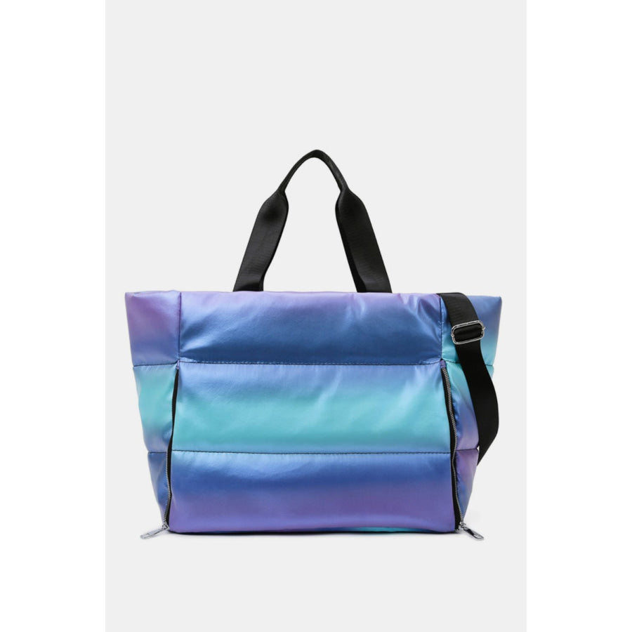 Gradient Quilted Travel Bag with Side Zippers Apparel and Accessories