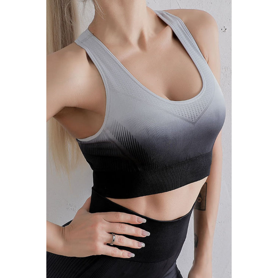 Gradient Racerback Sports Bra Black/Grey / S